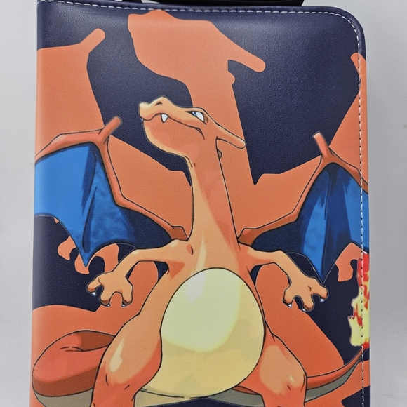 The Unbranded Brand Other - Charizard  Binder - Orange and Blue 50 SLEEVES ZIP CLOSURE WRIST STRap NEW